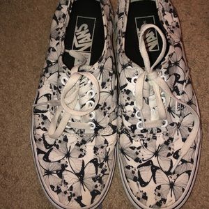 Black and White Butterfly Vans